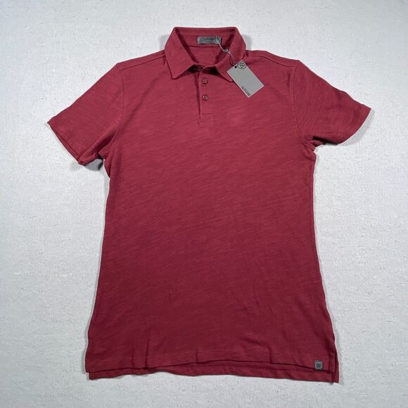 GFore‎ Polo Shirt Men's Large Slim Fit  Pique Red Maroon Golf Casual NWT - Picture 1 of 10